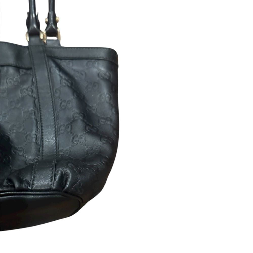 Gucci Black Leather Guccisima Small Abbey D Ring Bucket Tote Shoulder Bag - Picture 10 of 15